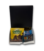 Conference Sweets & Snacks snack box with Belvita, KIND, and Rice Krispies treats. Individually wrapped snacks.